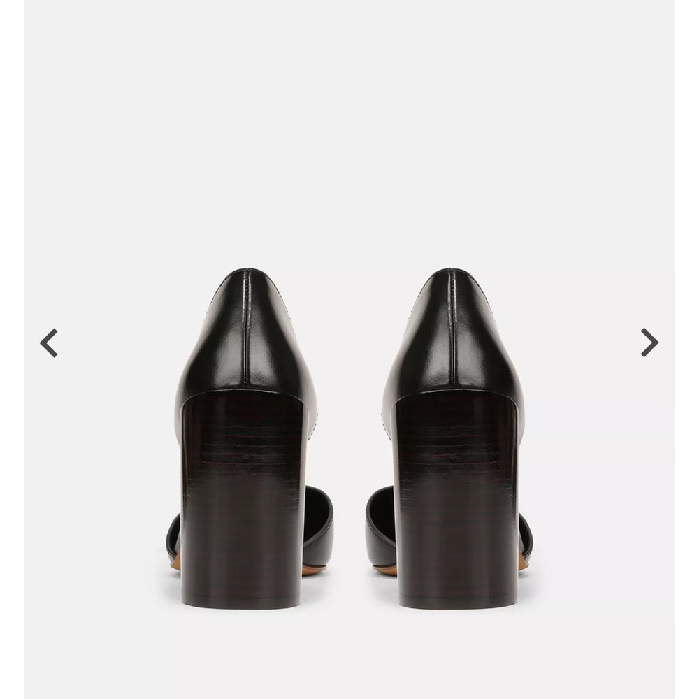 Vince Black Pointed-Toe D'Orsay Block Heel Pumps - Picture 3 of 14